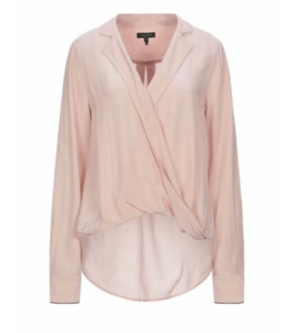 Rag & Bone Dusty rose Dean wrap shirt blouse S